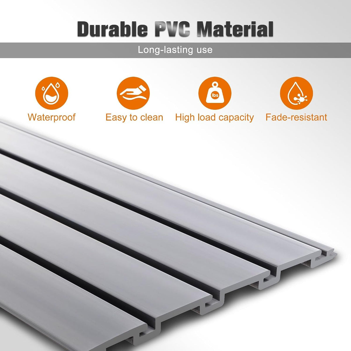 Slatwall Panel 4X2Ft PVC Slat Wall Panels Garage Slat Wall Organizer Heavy Duty Slatwall Garage Storage Organization Tool for Garages, Sheds, and Homes