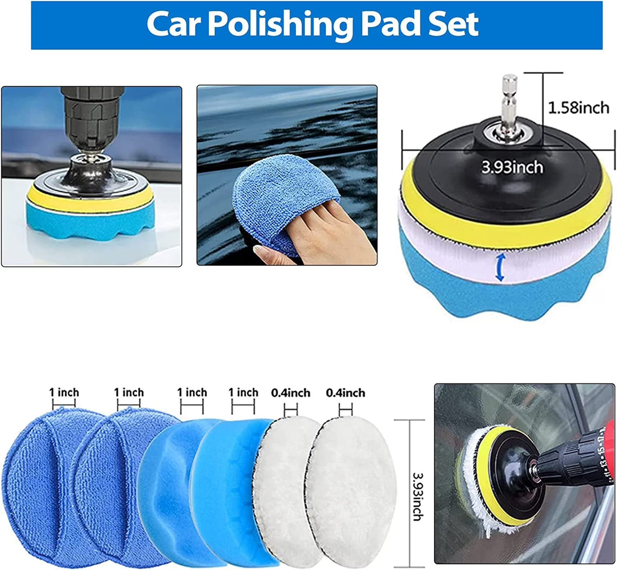 Ruseen 26Pcs Detail Brushes Car Detailing Kit Interior with Drill Brush Set, Detailing Brushes Car Cleaning Kit for Interior, Exterior, Windshield, Carpet, Leather, Air Vents