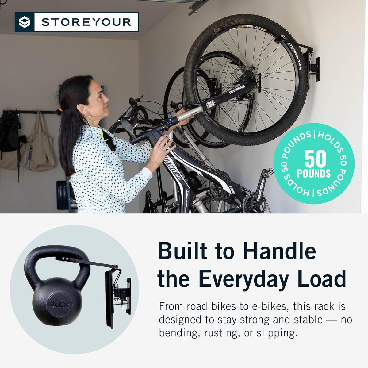Swivel Bike Wall Mount, Vertical Rack for Garage, 4 Pack