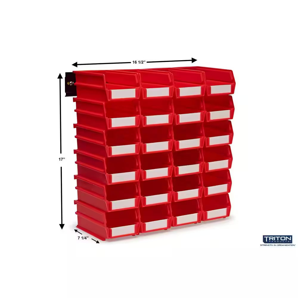 17 In. H X 16.5 In. W X 7.375 In. D Red Plastic 24-Cube Organizer
