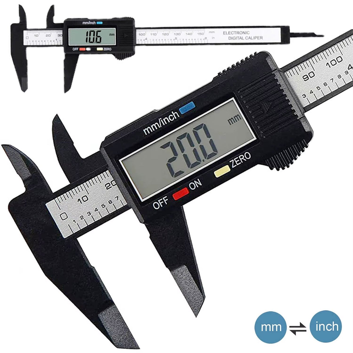 150Mm 100Mm 0.1Mm Electronic Digital Caliper Measuring Tool Vernier Micrometer Measuring Tool Depth Gauge Instrument Pachometer