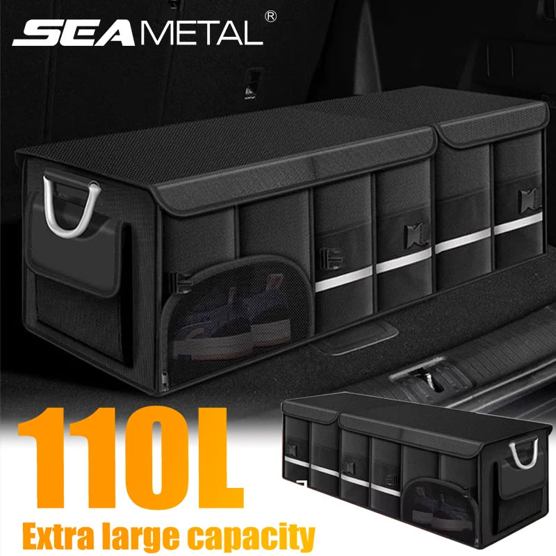 Large Capacity Car Trunk Organizer 36L/72L/110L Foldable Car Storage Box Waterproof Storage Bag for Fishing Camping