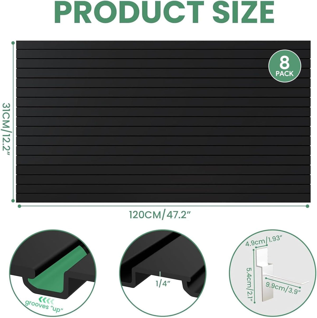 Slatwall Panel Wall Storage Systems, 4X8 Ft