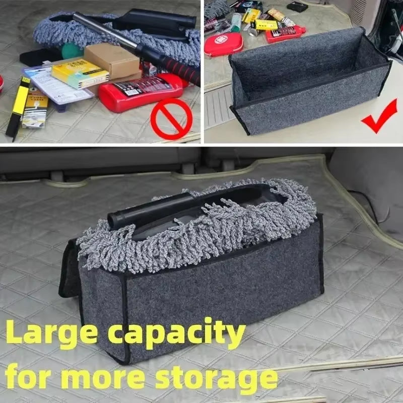 Large anti Slip Compartment Boot Storage Organizer Tool Car Storage Bag Car Trunk Organizer Soft Felt Storage Box Accessories