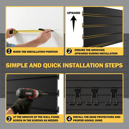 Slat Wall,2X4 Ft Slatwall,Black Garage Slatwall Storage Systems