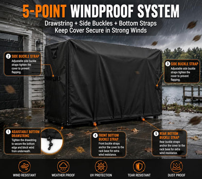 Heavy Duty Kayak Rack Cover 12.7Ft – Waterproof Dustproof UV Protective. for Freestanding Kayak Stand, for 2-4 Tier Racks, for Canoes, Sups, Paddleboards & Surfboards（153" LX 35" W X 55" H)
