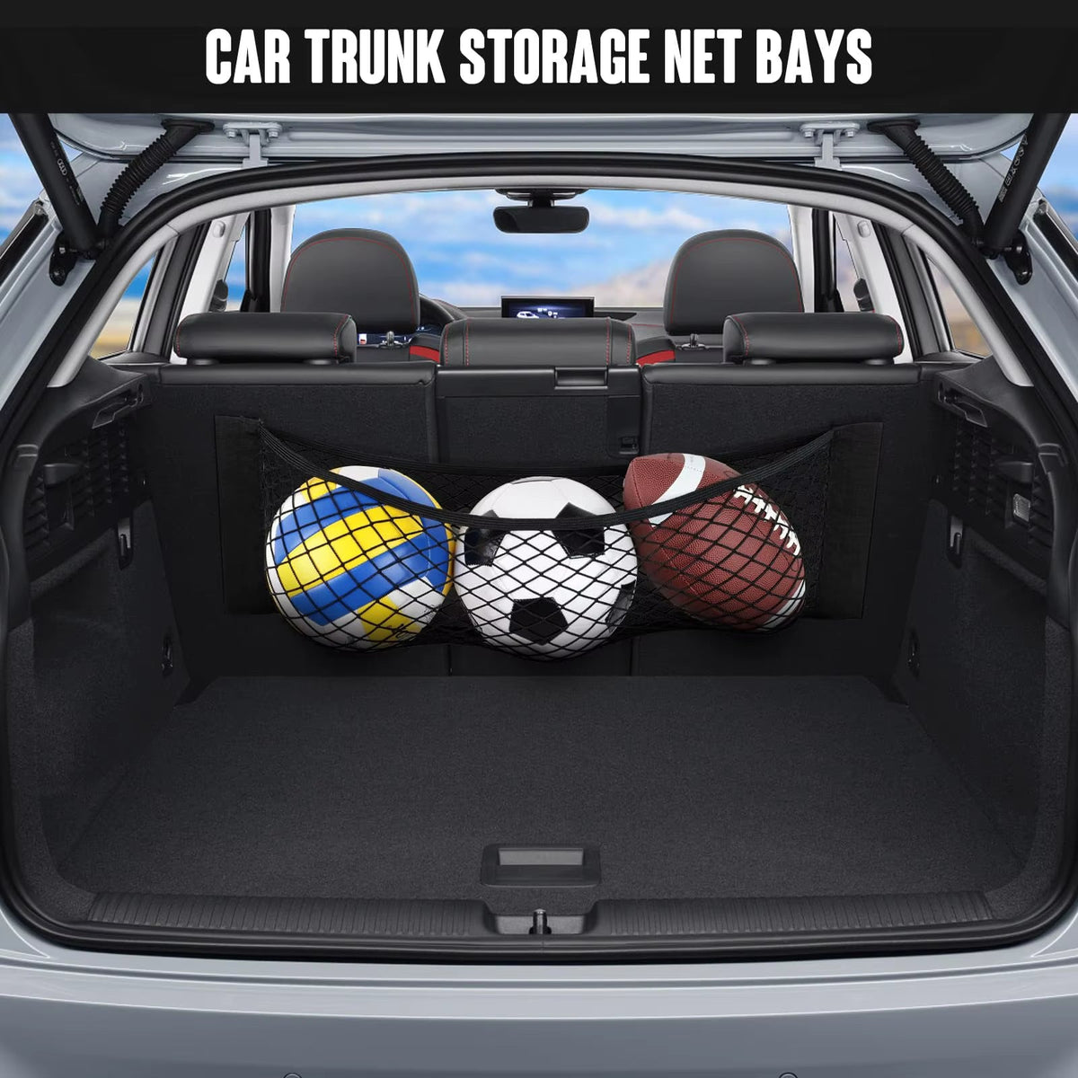 Car Double Mesh Trunk Storage Storage Mesh Car Item Fixed Mesh Car Finishing Storage Elastic Strap