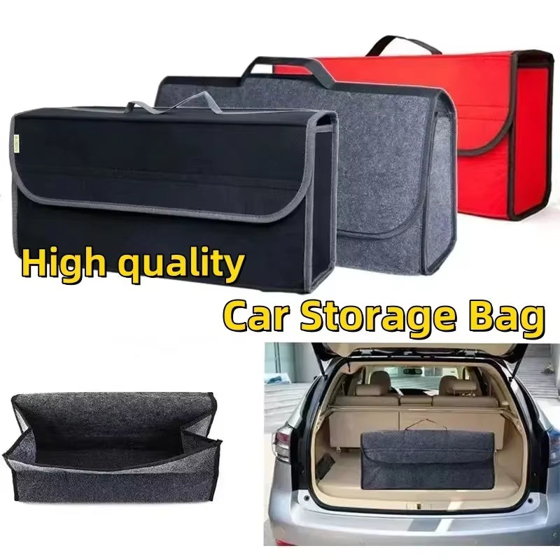 Large anti Slip Compartment Boot Storage Organizer Tool Car Storage Bag Car Trunk Organizer Soft Felt Storage Box Accessories