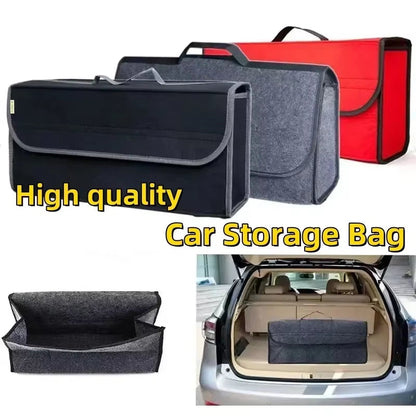 Large anti Slip Compartment Boot Storage Organizer Tool Car Storage Bag Car Trunk Organizer Soft Felt Storage Box Accessories