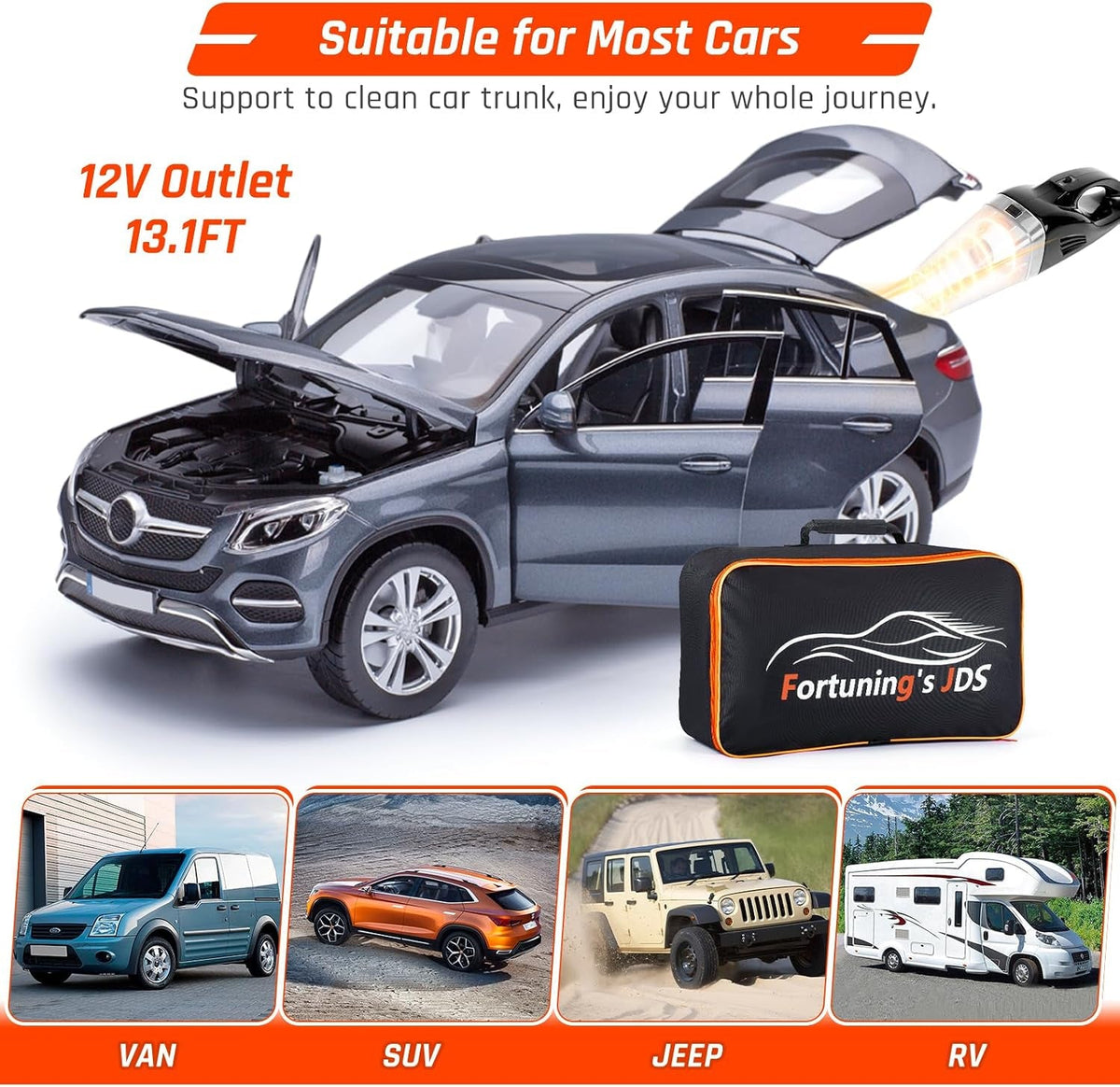 61 PCS Car Detailing Kit Interior Cleaner, Auto Detailing Kit, Car Vacuum Car Interior Detailing Kit, Car Wash Kit with Bucket Detailing Brush Set Car Accessories for Motorcycle, Cars, Bikes, Wheels