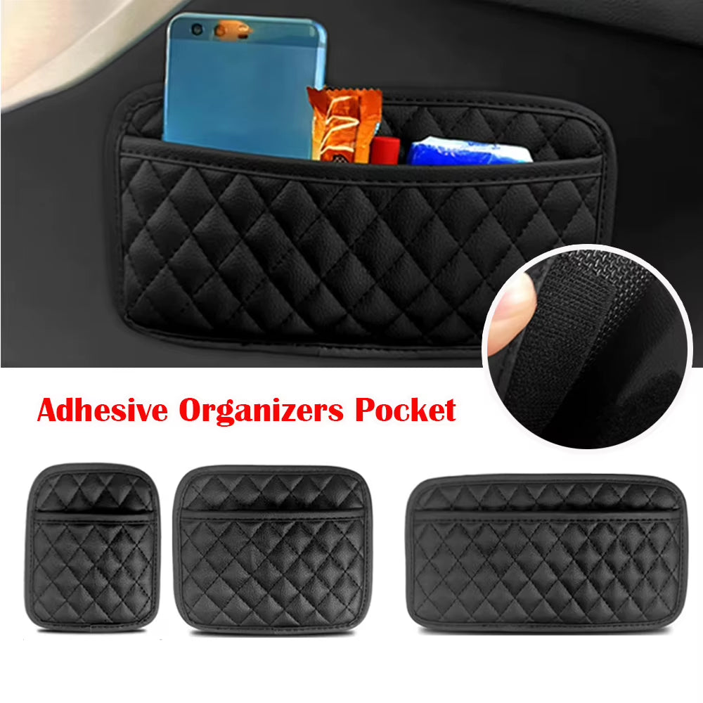 Car Adhesive Organizers Pocket Bags Car Storage Box Collecting Bag for Cards Phone Key Sticky Pouch Car Interior Universal