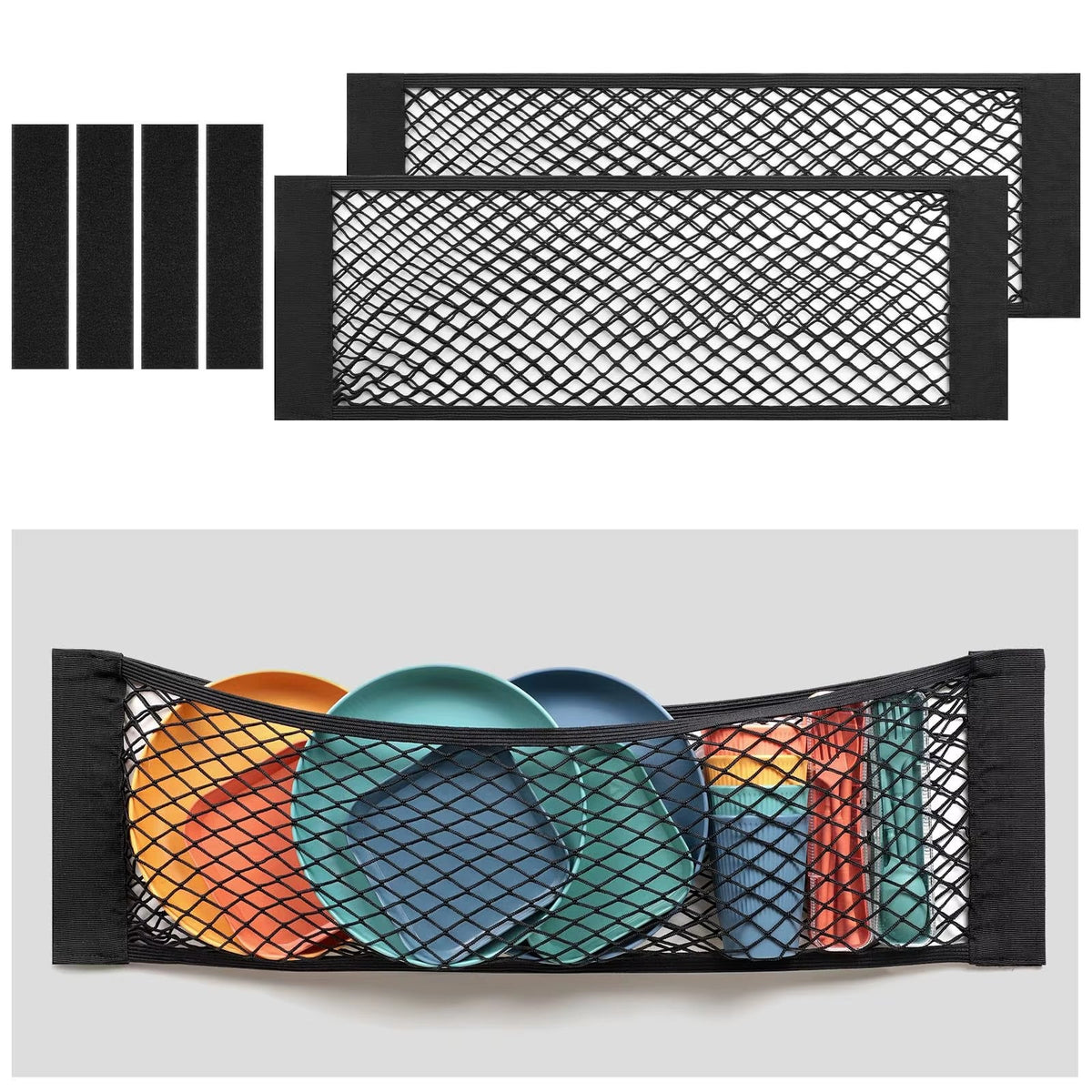 Car Double Mesh Trunk Storage Storage Mesh Car Item Fixed Mesh Car Finishing Storage Elastic Strap