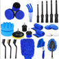 Ruseen 26Pcs Detail Brushes Car Detailing Kit Interior with Drill Brush Set, Detailing Brushes Car Cleaning Kit for Interior, Exterior, Windshield, Carpet, Leather, Air Vents