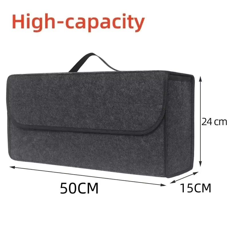 Large anti Slip Compartment Boot Storage Organizer Tool Car Storage Bag Car Trunk Organizer Soft Felt Storage Box Accessories