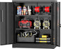 Metal Storage Cabinet, 36" Locking Storage Cabinet with Doors and Shelves, Lockable Storage Cabinets for Home Office, Utility Locker Cabinet, Steel Garage Cabinet with 2 Keys, Black
