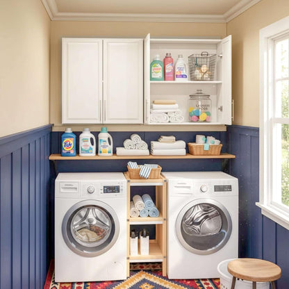 60" W Laundry Room Wall Cabinet with Adjustable Shelf