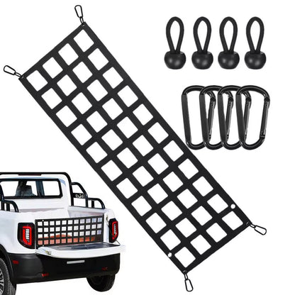 Car Trunk Organizer Net UV Protection Pickup Truck Bed Cargo Mesh Tailgate Net Cargo Storage Netting Divider Car Accessories
