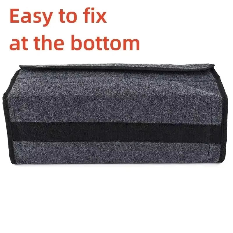 Large anti Slip Compartment Boot Storage Organizer Tool Car Storage Bag Car Trunk Organizer Soft Felt Storage Box Accessories