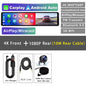 11.26" 4K 2160P Car Dvr Carplay Android Auto Dash Cam GPS WIFI BT FM Stream Rear View Mirror Dashcam Dvrs Camera Drive Recorder