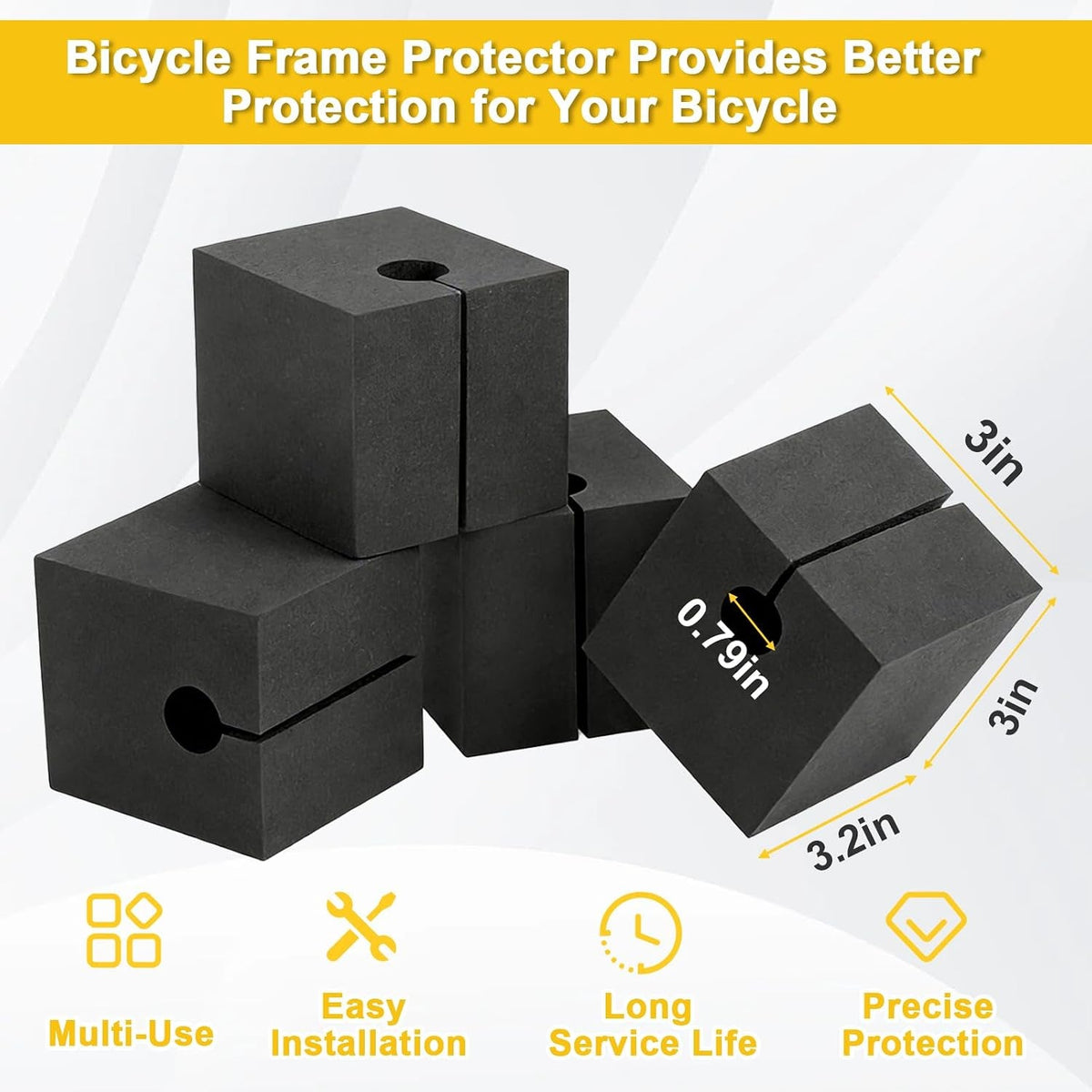 4 Pcs Protect-O Pads for Bike Racks Protector Compatible with Saris