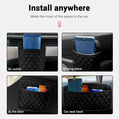 Car Adhesive Organizers Pocket Bags Car Storage Box Collecting Bag for Cards Phone Key Sticky Pouch Car Interior Universal