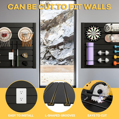 Slat Wall,2X4 Ft Slatwall,Black Garage Slatwall Storage Systems
