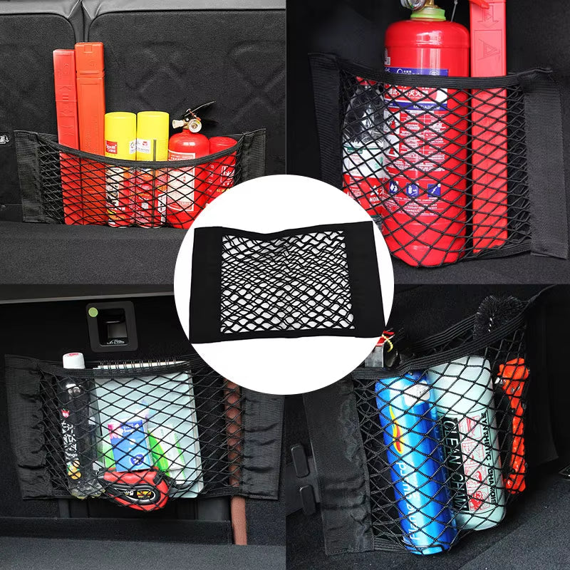 Car Double Mesh Trunk Storage Storage Mesh Car Item Fixed Mesh Car Finishing Storage Elastic Strap