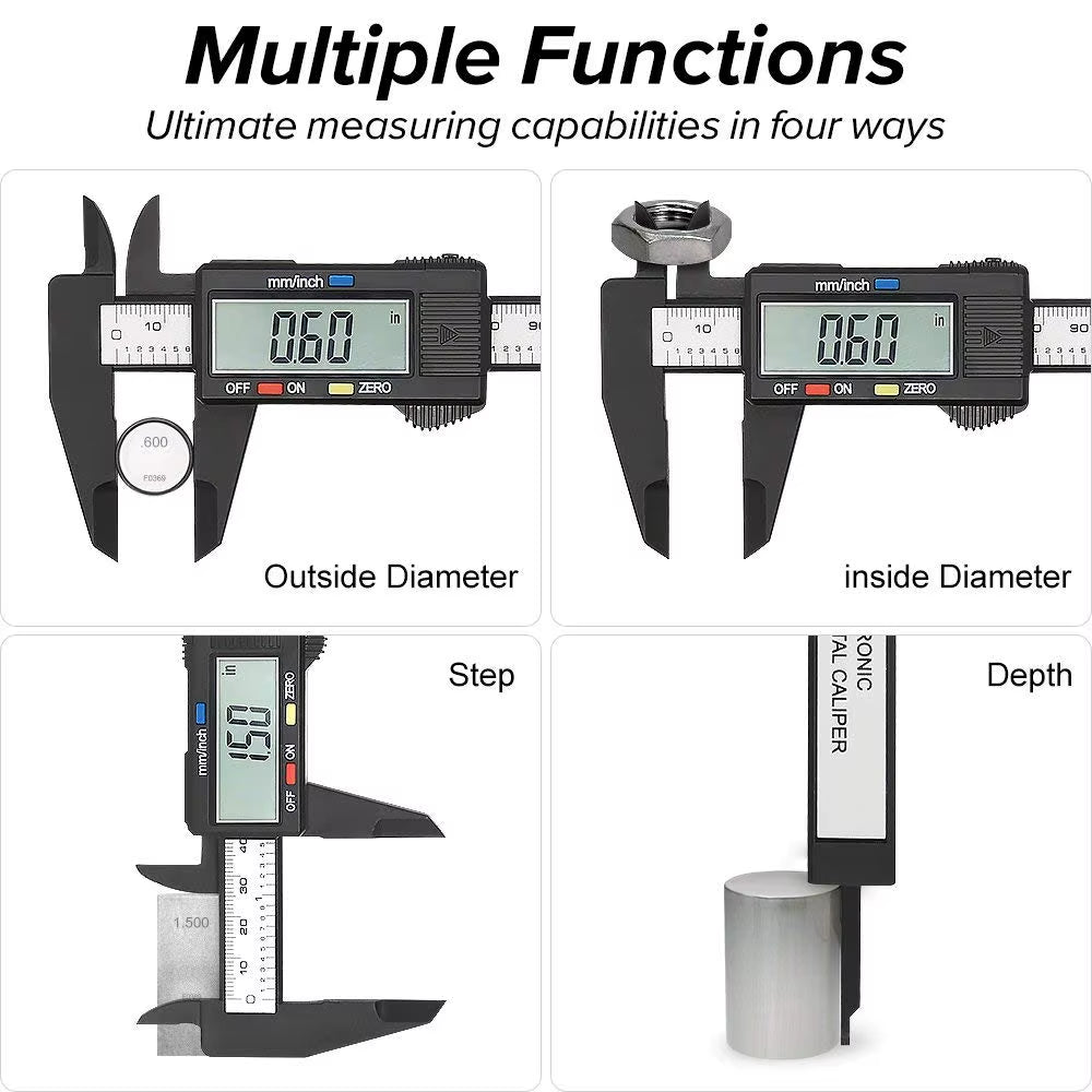 150Mm 100Mm 0.1Mm Electronic Digital Caliper Measuring Tool Vernier Micrometer Measuring Tool Depth Gauge Instrument Pachometer