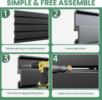 Slatwall Panel Wall Storage Systems, 4X8 Ft