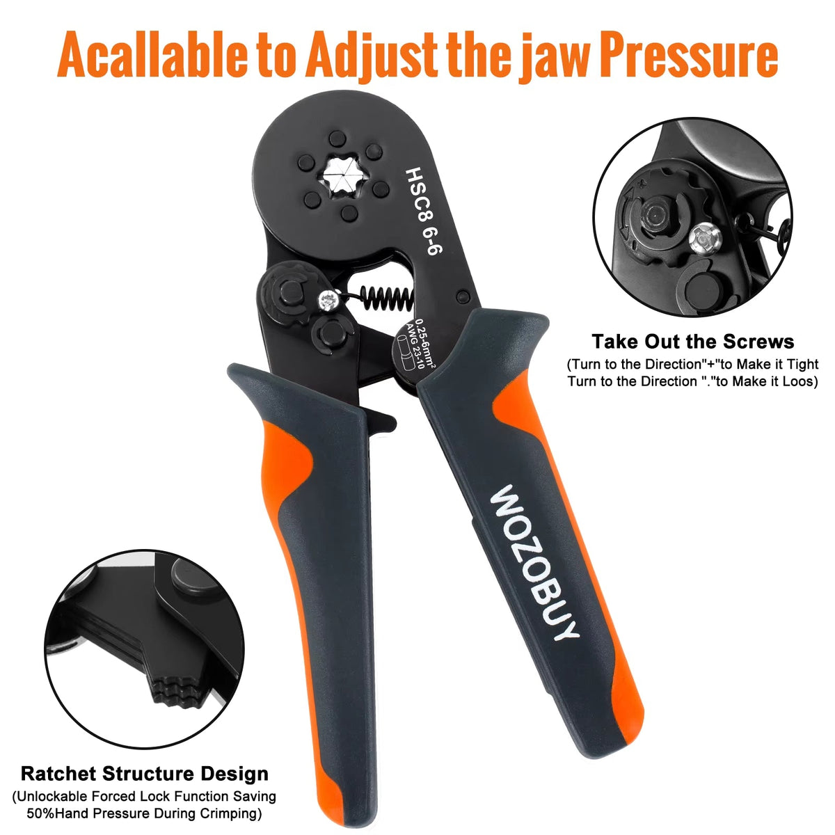 Ferrule Crimper Tool,Ratchet Crimping Tool Kit-Wire Stripper & Crimper Plier ,Or Plier Set with Connectors
