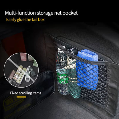 Car Accessories Organizer Car Trunk Net Nylon SUV Auto Cargo Storage Mesh Holder Universal Automotive Luggage Bag Travel Pockets