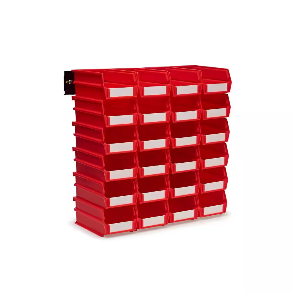 17 In. H X 16.5 In. W X 7.375 In. D Red Plastic 24-Cube Organizer