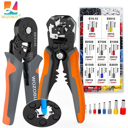 Ferrule Crimper Tool,Ratchet Crimping Tool Kit-Wire Stripper & Crimper Plier ,Or Plier Set with Connectors