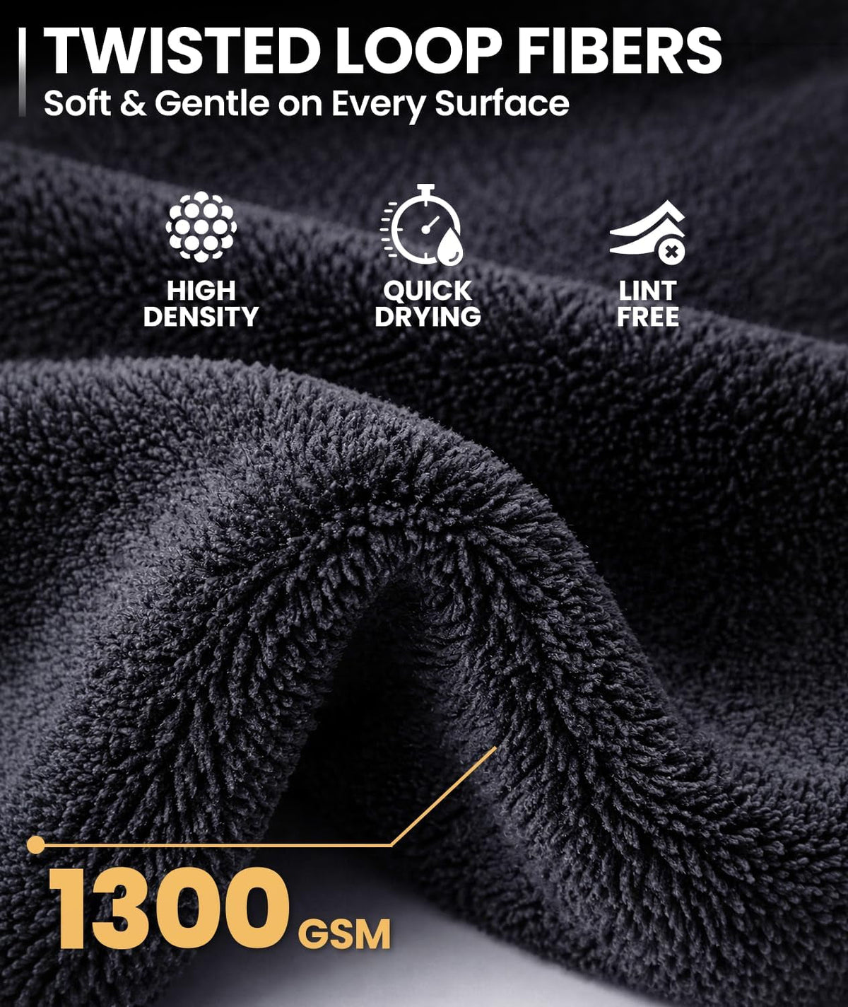 Car Drying Towel - (1300 GSM) XL Drying Towels Car Detailing - Car Microfiber Towel (36"X24") Microfiber Drying Towels for Cars Towels Drying, Car Wash Towels, Ultra Absorbent - Grey & Green