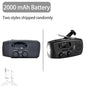 2000Mah High Capacity Rechargeable Radio Solar Rechargeable Emergency Light Outdoor Camping Flashlight Waterproof Portable Light