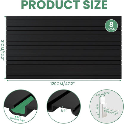 Slatwall Panel Wall Storage Systems, 4X8 Ft