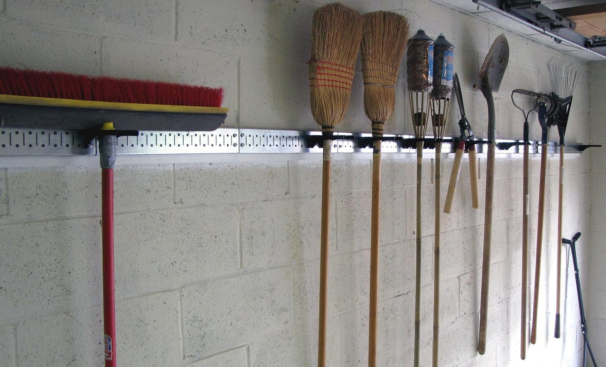 8-Foot Metal Pegboard Strip Garage Rail Organizer Pack