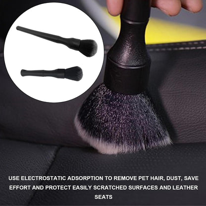 3 Pack Car Ultra Soft Detailing Brush Kit, Car Detailing Brush Set for Interior Exterior Dashboard Cleaning Air Vent Bay Emblems Seat Wheels, Engine, Wheel Nut, 2 Pack Black and 1 Pack Blue
