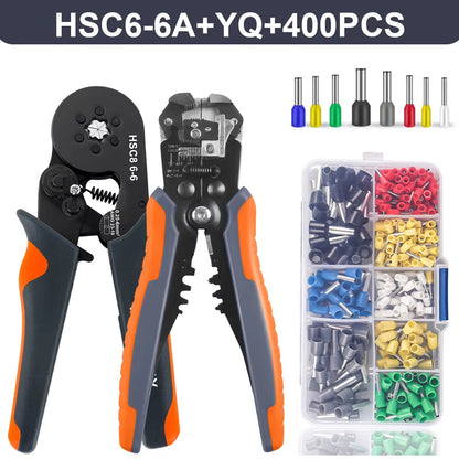 Ferrule Crimper Tool,Ratchet Crimping Tool Kit-Wire Stripper & Crimper Plier ,Or Plier Set with Connectors