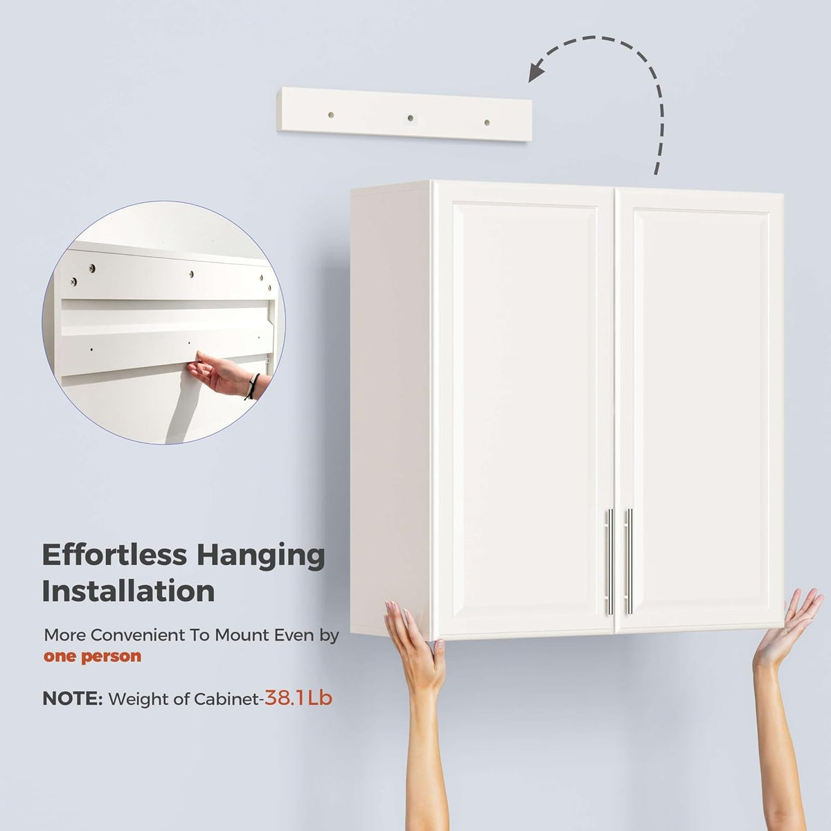 60" W Laundry Room Wall Cabinet with Adjustable Shelf