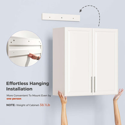 60" W Laundry Room Wall Cabinet with Adjustable Shelf