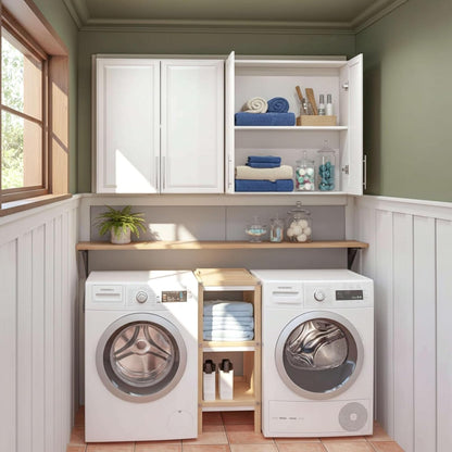 60" W Laundry Room Wall Cabinet with Adjustable Shelf