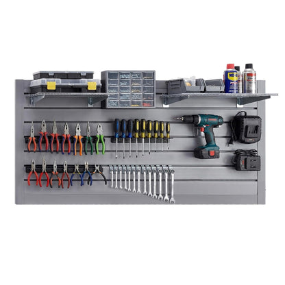 Slatwall Panel 4X2Ft PVC Slat Wall Panels Garage Slat Wall Organizer Heavy Duty Slatwall Garage Storage Organization Tool for Garages, Sheds, and Homes