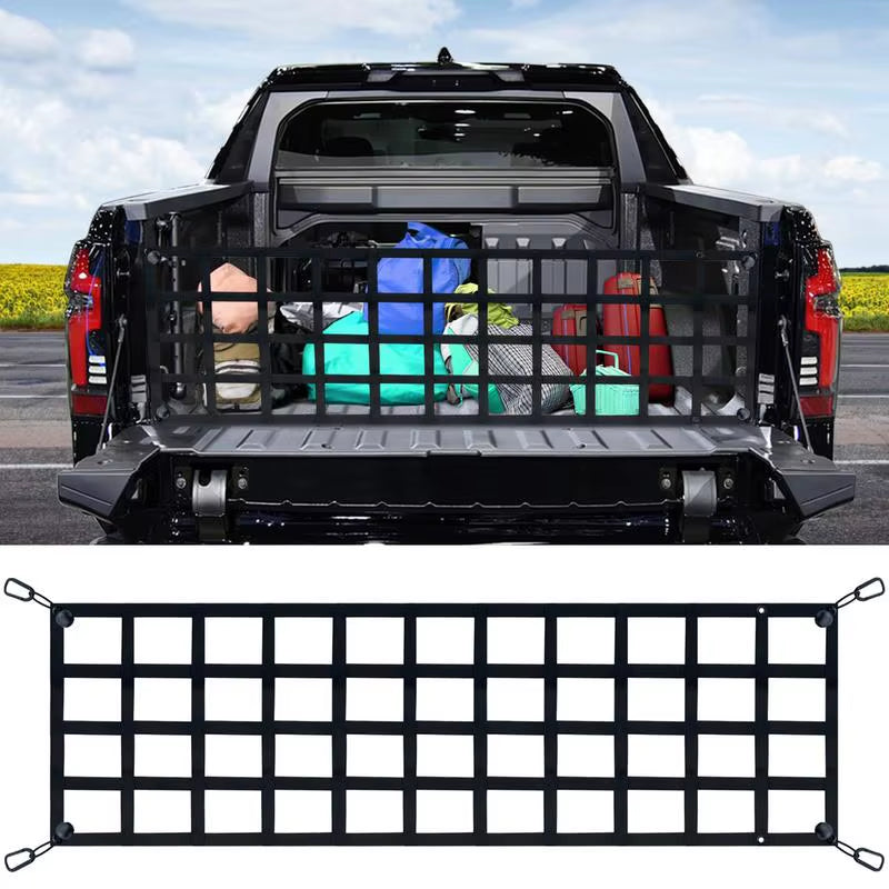 Car Trunk Organizer Net UV Protection Pickup Truck Bed Cargo Mesh Tailgate Net Cargo Storage Netting Divider Car Accessories