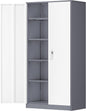 Metal Garage Storage Cabinet, 72" Locking Metal Cabinet with 2 Doors and 4 Adjustable Shelves, Lockable File Cabinet for Home, Office, Garage (36" W X 18" D)