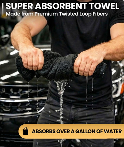 Car Drying Towel - (1300 GSM) XL Drying Towels Car Detailing - Car Microfiber Towel (36"X24") Microfiber Drying Towels for Cars Towels Drying, Car Wash Towels, Ultra Absorbent - Grey & Green