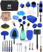 Car Detailing Kit 40PCS, Car Cleaning Kit with Detailing Brush Set, Car Wash Kit Interior Exterior Wheels Tire Tools, Auto Detailing Supplies with Bucket Towels Drill Brushes Storage Bag
